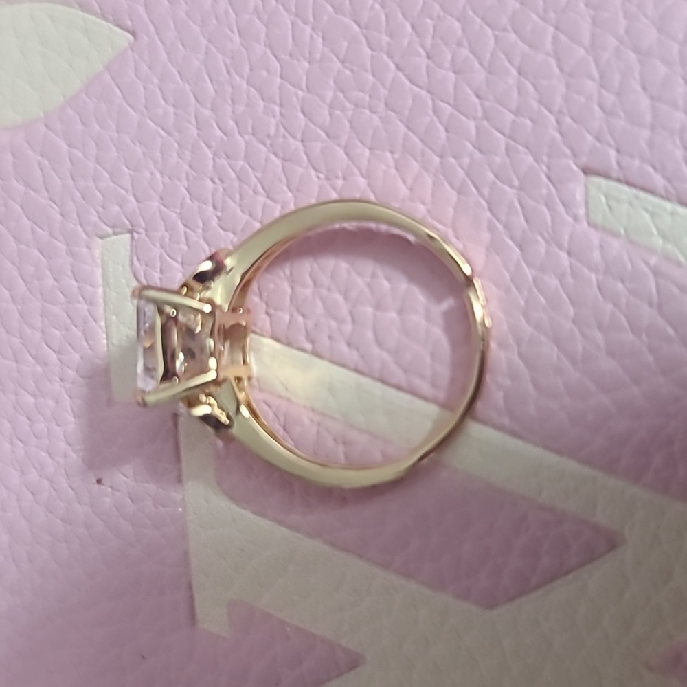 Rose Gold PLATED CZ Diamond Adjustable Ring - Picture 2 of 5